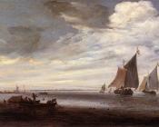 River Scene - 萨洛蒙·凡·雷斯达尔